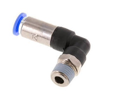 Racor de 8mm y R1/4'' Codo autoblocante macho Latón/PBT 0-10bar (0-145psi)