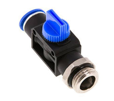 Válvula manual de cierre de 3/2 vías de 12 mm - G1/2'' Plástico/Latón Ventilación del lado del tubo