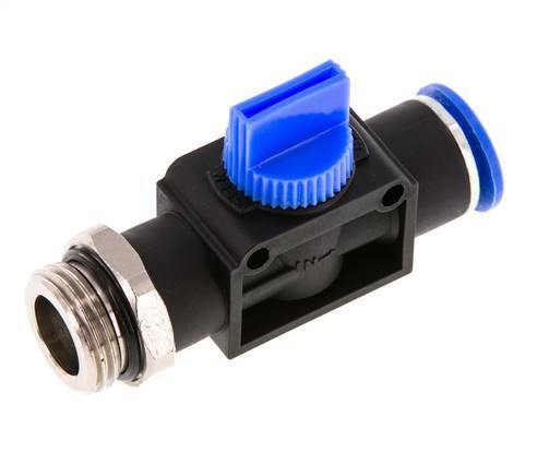Válvula manual de cierre de 3/2 vías de 12 mm - G1/2'' Plástico/Latón Ventilación del lado del tubo