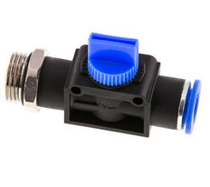 Válvula manual de cierre de 3/2 vías de 12 mm - G1/2'' Plástico/Latón Ventilación del lado del tubo