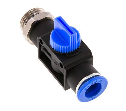 Válvula manual de cierre de 3/2 vías de 12 mm - G1/2'' Plástico/Latón Ventilación del lado del tubo