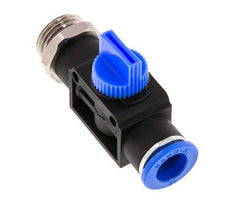 Válvula manual de cierre de 3/2 vías de 12 mm - G1/2'' Plástico/Latón Ventilación del lado del tubo