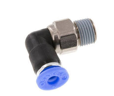 Codo de 4 mm y R1/8'' Junta giratoria con rosca macho latón niquelado/PBT NBR giratorio