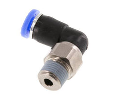 Codo de 4 mm y R1/8'' Junta giratoria con rosca macho latón niquelado/PBT NBR giratorio