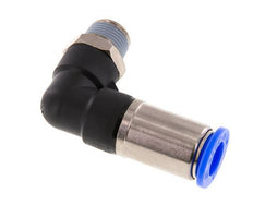 Racor rápido 12mm y R3/8'' Codo autoblocante macho Latón/PBT 0-10bar (0-145psi)