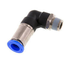 Racor rápido 12mm y R3/8'' Codo autoblocante macho Latón/PBT 0-10bar (0-145psi)
