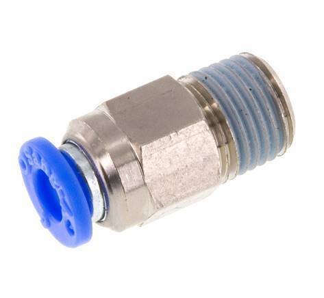 Racor rápido de 6 mm y R1/4'' macho con cierre automático de latón/PBT 0-10bar (0-145psi) [2 piezas]