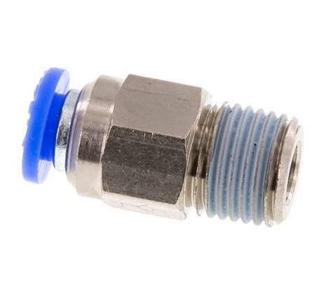 Racor rápido de 6 mm y R1/4'' macho con cierre automático de latón/PBT 0-10bar (0-145psi) [2 piezas]
