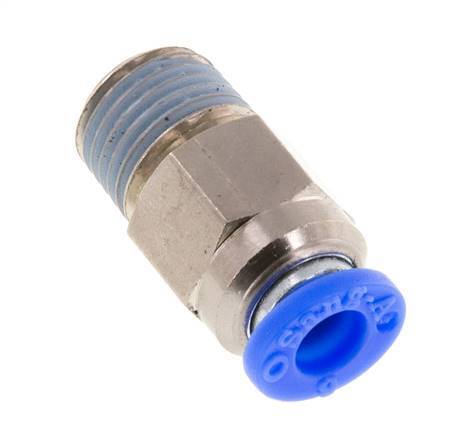 Racor rápido de 6 mm y R1/4'' macho con cierre automático de latón/PBT 0-10bar (0-145psi) [2 piezas]