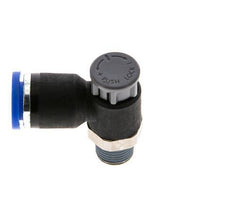Válvula reguladora de caudal Codo de salida de contador 8 mm - R1/8'' Latón/PA 66 Tuerca de seguridad