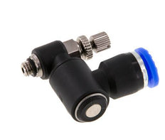 Silenciador de control de flujo Meter-Out giratorio 6 mm - M5 Brass/PA 66