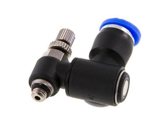 Silenciador de control de flujo Meter-Out giratorio 6 mm - M5 Brass/PA 66