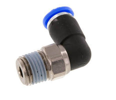 Codo de 6 mm y R1/4'' Junta giratoria con rosca macho latón niquelado/PBT NBR giratorio