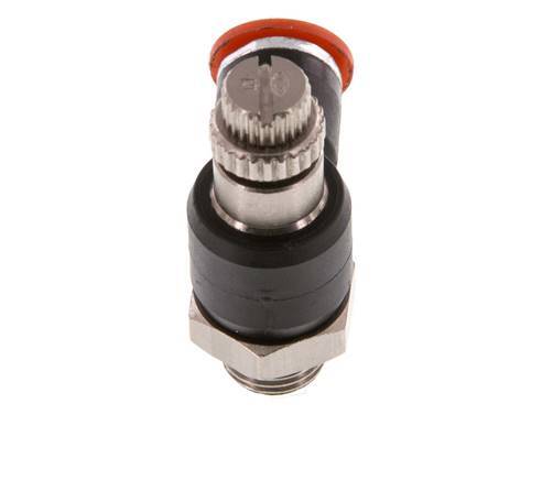 Silenciador de control de flujo Codo de entrada al medidor 6 mm - G1/8'' Latón/PA 66