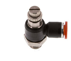 Silenciador de control de flujo Codo de entrada al medidor 6 mm - G1/8'' Latón/PA 66