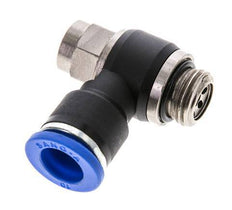 Codo de salida del silenciador de control de flujo 10 mm - G1/4'' Latón/PA 66 Tornillo ranurado