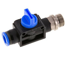 Válvula manual de cierre de 3/2 vías 10 mm - G3/8'' Plástico/Latón Ventilación por el lado de la rosca