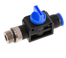 Válvula manual de cierre de 3/2 vías 10 mm - G3/8'' Plástico/Latón Ventilación por el lado de la rosca