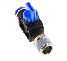 Válvula manual de cierre de 3/2 vías de 8 mm - R3/8'' Plástico/Latón Ventilación del lado del tubo