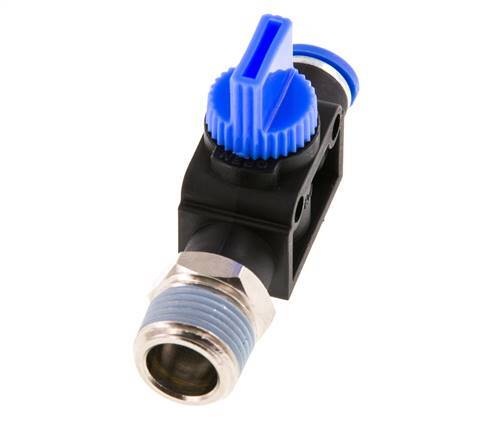 Válvula manual de cierre de 3/2 vías de 8 mm - R3/8'' Plástico/Latón Ventilación del lado del tubo