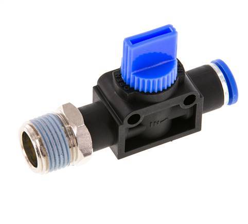 Válvula manual de cierre de 3/2 vías de 8 mm - R3/8'' Plástico/Latón Ventilación del lado del tubo