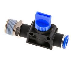 Válvula manual de cierre de 3/2 vías de 8 mm - R3/8'' Plástico/Latón Ventilación del lado del tubo