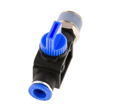Válvula manual de cierre de 3/2 vías de 8 mm - R3/8'' Plástico/Latón Ventilación del lado del tubo