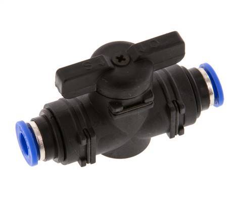 Válvula de bola recta de 2 vías 6 mm plástico/latón