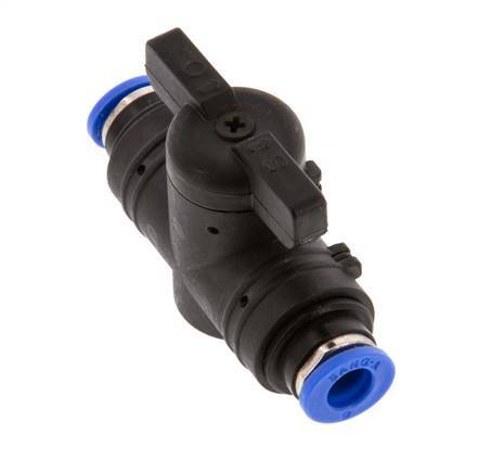 Válvula de bola recta de 2 vías 6 mm plástico/latón