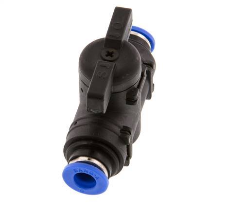 Válvula de bola recta de 2 vías 6 mm plástico/latón