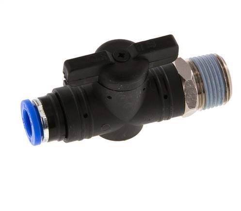 Válvula de bola recta de 2 vías 8 mm - R3/8'' Plástico/Latón