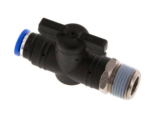 Válvula de bola recta de 2 vías 8 mm - R3/8'' Plástico/Latón