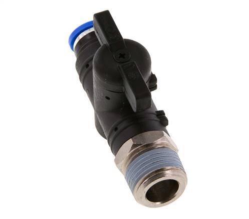 Válvula de bola recta de 2 vías 8 mm - R3/8'' Plástico/Latón