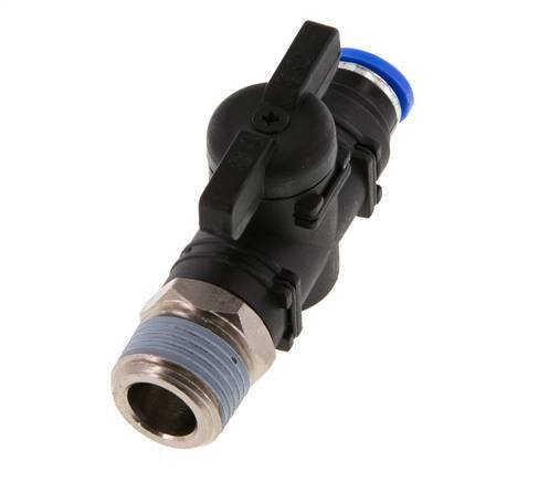 Válvula de bola recta de 2 vías 8 mm - R3/8'' Plástico/Latón