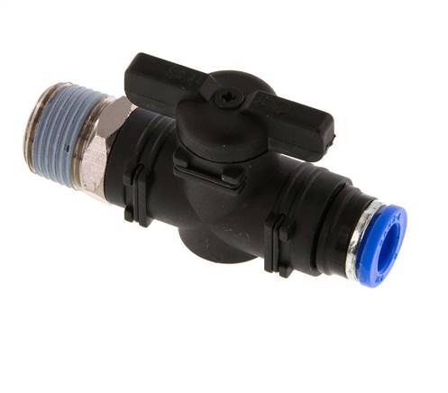 Válvula de bola recta de 2 vías 8 mm - R3/8'' Plástico/Latón