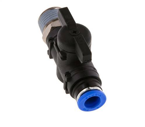 Válvula de bola recta de 2 vías 8 mm - R3/8'' Plástico/Latón