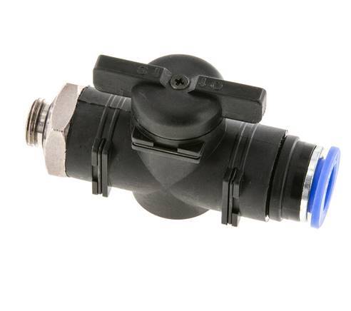 Válvula de bola recta de 2 vías 12 mm - G1/4'' Plástico/Latón