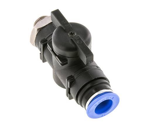 Válvula de bola recta de 2 vías 12 mm - G1/4'' Plástico/Latón