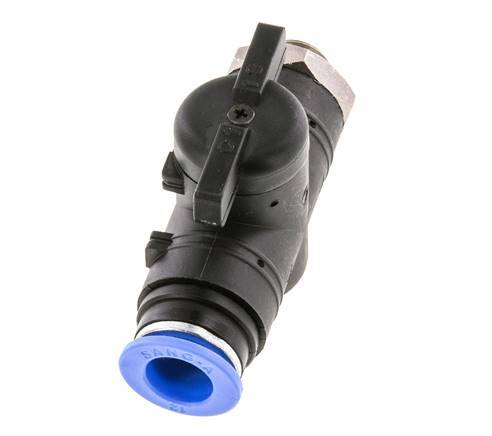 Válvula de bola recta de 2 vías 12 mm - G1/4'' Plástico/Latón