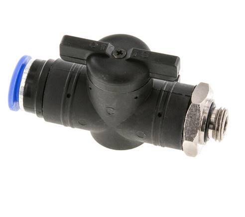 Válvula de bola recta de 2 vías 12 mm - G1/4'' Plástico/Latón