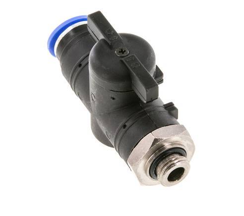 Válvula de bola recta de 2 vías 12 mm - G1/4'' Plástico/Latón