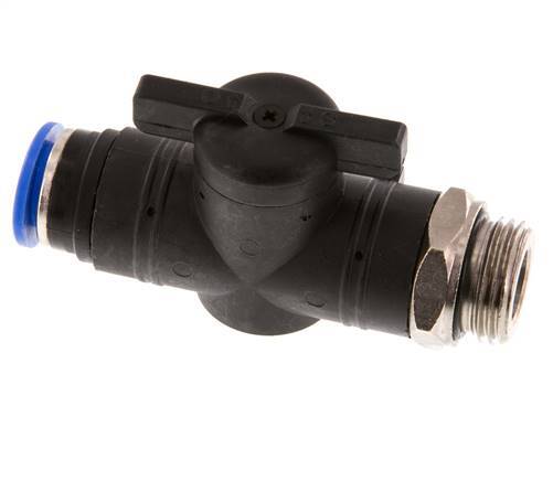 Válvula de bola recta de 2 vías 12 mm - G1/2'' Plástico/Latón