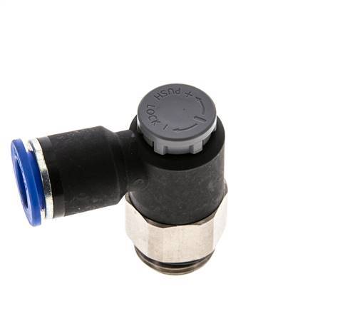 Válvula de control de flujo Codo de salida de medidor 12 mm - G1/2'' Latón/PA 66 Tuerca de seguridad