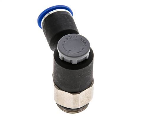 Válvula de control de flujo Codo de salida de medidor 12 mm - G1/2'' Latón/PA 66 Tuerca de seguridad