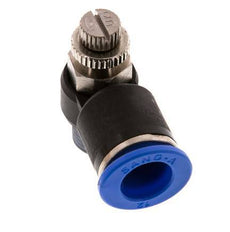 Silenciador de control de flujo Codo de salida del medidor 12 mm - R1/4'' Latón/PA 66