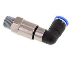 Codo de 8 mm y R1/4'' Junta giratoria rápida Rosca macho Niquelada Latón/PBT NBR Giratorio