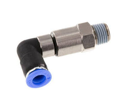 Codo de 8 mm y R1/4'' Junta giratoria rápida Rosca macho Niquelada Latón/PBT NBR Giratorio