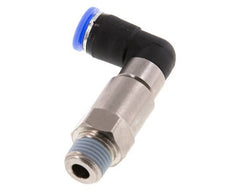 Codo de 8 mm y R1/4'' Junta giratoria rápida Rosca macho Niquelada Latón/PBT NBR Giratorio