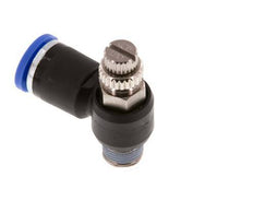 Silenciador de control de flujo Codo de salida de contador 8 mm - R1/8'' Latón/PA 66