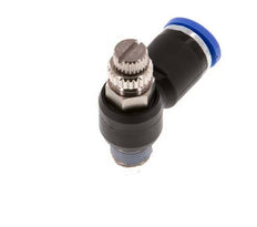 Silenciador de control de flujo Codo de salida de contador 8 mm - R1/8'' Latón/PA 66
